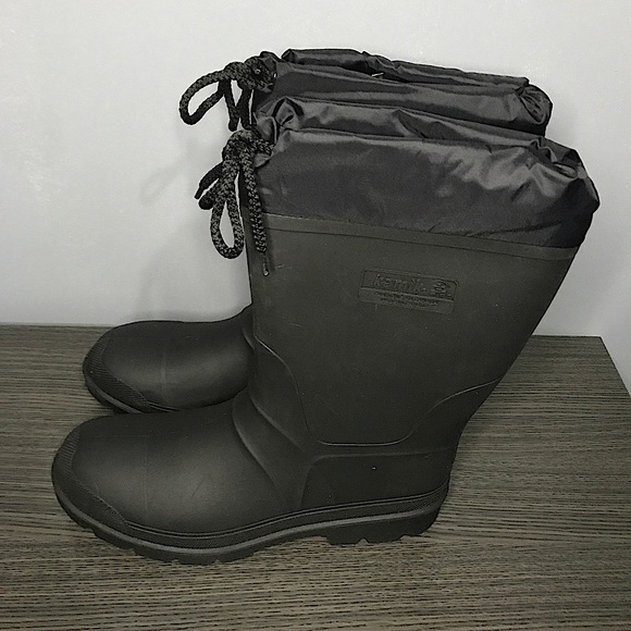 NWT Kamik Icebreaker Waterproof Winter Men’s Rubber Work Boots Black US Size 13 - Picture 7 of 9